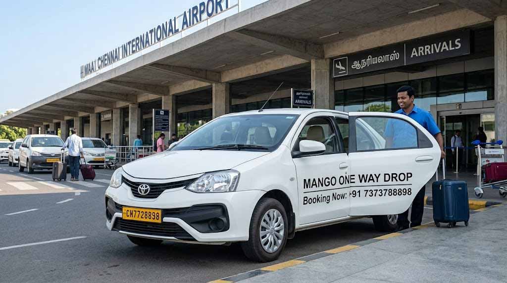 Chennai Airport Drop Taxi waiting at airport terminal