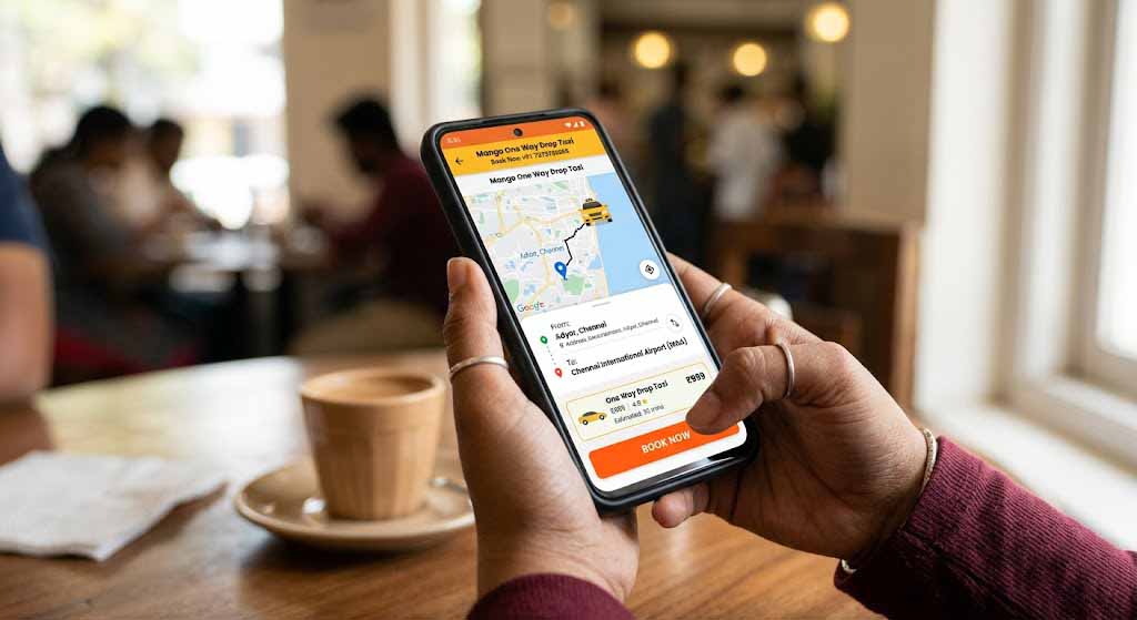 Salem taxi fare per km booking via mobile app