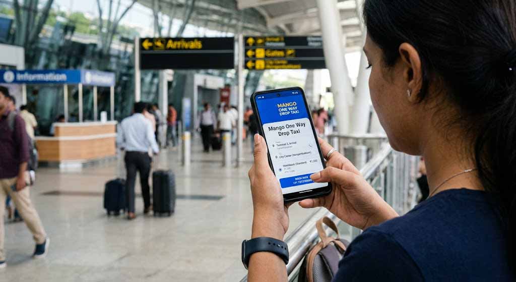 booking fast airport pickup taxi on mobile app